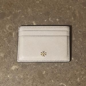 Tory Burch Robinson Grey Credit Card Wallet